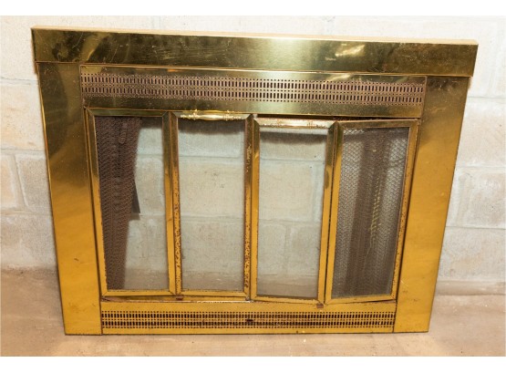 Brass Fireflace Front W/ Glass Doors