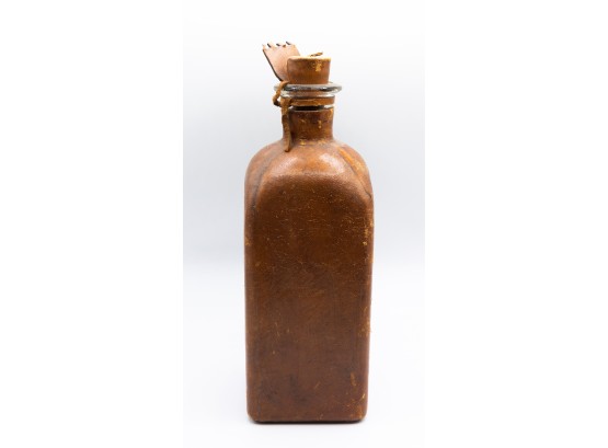 Glass Bottle With Leather Covering, Spain