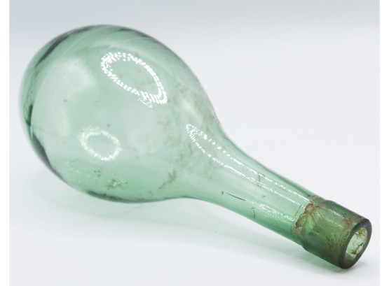 Vintage Hand Blown Green Wine Bottle - Rare