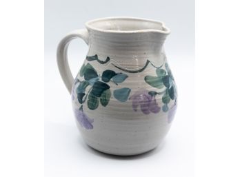 Ceramic, Pitcher, Lite Gray W Floral