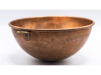 Copper Mixing Bowl, W Brass Handle
