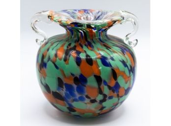 Glass, Vase, Multicollored Glass Flakes