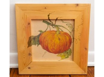 Home Decor -  Pumpkin In Wood Frame