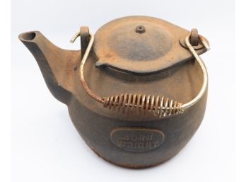 Cast Iron Water Pot W Attached Lid   John Wright