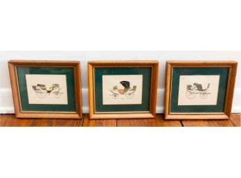 Prints In Frames, Early Automobiles, Mid 20th Cent