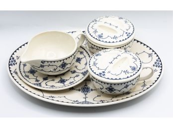 Ceramic Table Ware, White & Blue, 1960,