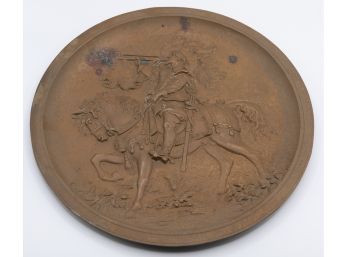 Bronze, Cast Wall Medallion, Cavallier