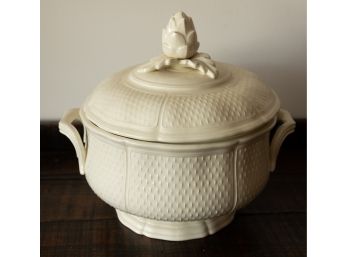 Ceramic Toureen, W/lid, White, Gien, France