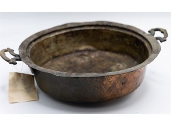 Copper Pan, 2 Brass Handles