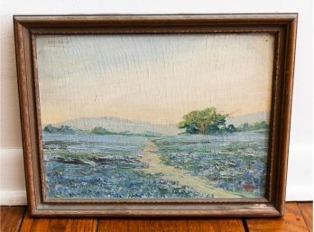Vintage Oil On Canvas - Signed - Crackled Paint