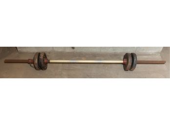 Barbell With Weights, 45 Lbs