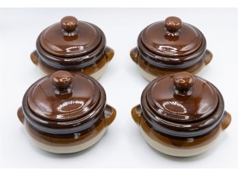 Ceramic Oinion Soup Bows With Lids, Knobler, Taiwan