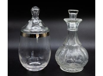 Glass Vinigar Or Oil Bottle W Stopper