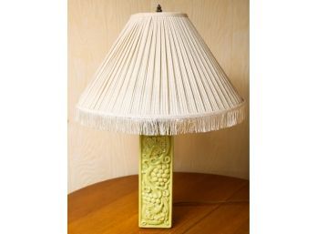 Vintage Green Porcelain Table Lamp W/ Lamp Shade - Tested