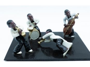 Lot Of 4 Ceramic Jazz Musician Figurines - 1 Figure Isn't Glued To Base