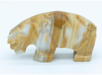 Aragonite Bear Carving - Bear Sculpture