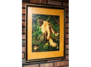 Framed Matted Monkey Print