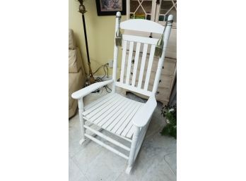 Charming White Wooden Rocking Chair