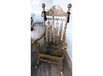 Large Vintage Leopard Rocking Chair