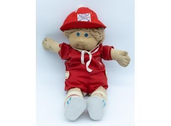 Vintage 1984 Cabbage Patch Doll 'little Slugger' In Original Box - Collectible