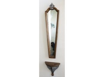 Retro Mirror And Console Set - Wall Mount - 1970s