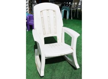 Large White Plastic Rubbermaid Rocking Chair - Outdoor Rocking Chair
