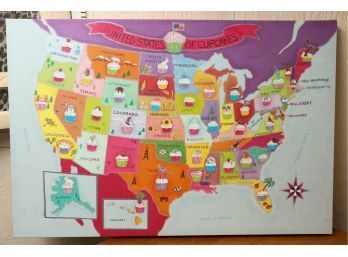 'United States Of Cupcakes' Charming Canvas