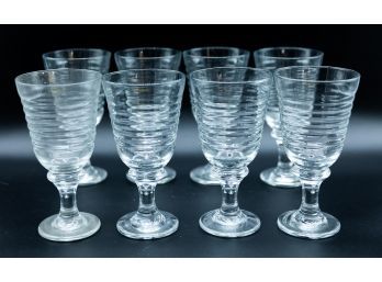 Lot Of 8 Libbey Sirrus Clear Stem Goblets
