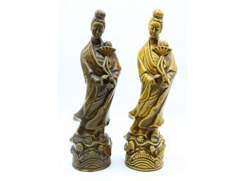 2 Matching Vintage Ceramic Chinese Figurines - Vimax Creation Made In Japan