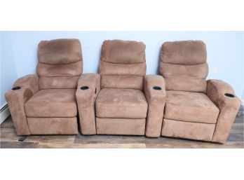 Triple Reclining Suede Recliners