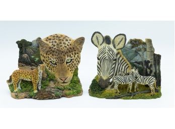 Ceramic Jungle Home Decor - Zebra & Jaguar