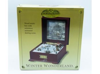 Winter Wonderland Music Box - New - Gold Lable Collection - Miniature Animated Skating Scene