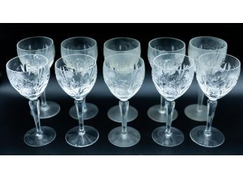 Lot Of 10 Vintage Glassware, Crystal Cut Glass, Sherry Glasses