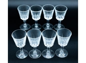 Lot Of 8 Crystal Wine Glasses - Vintage