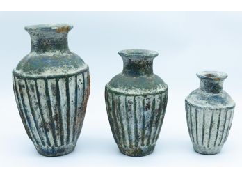 Lot Of 3 Decorative Ceramic Vases - Made In Mexico