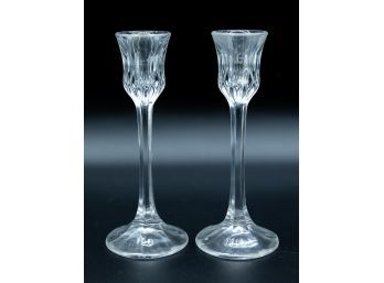 Pair Of Crystal Candle Stick Holders
