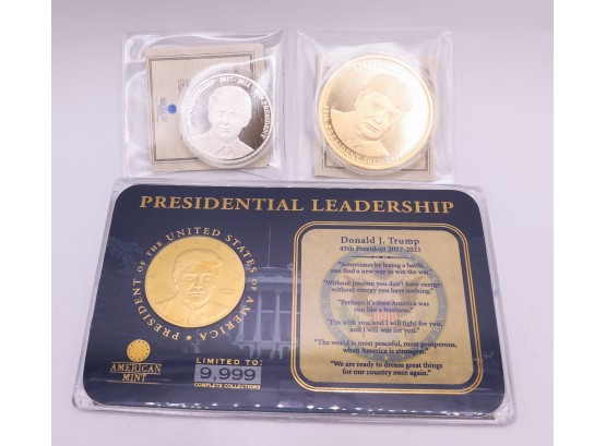 Lot Of 3 Trump Commemorative Coins - Trump - Collectible - See Description For More Info