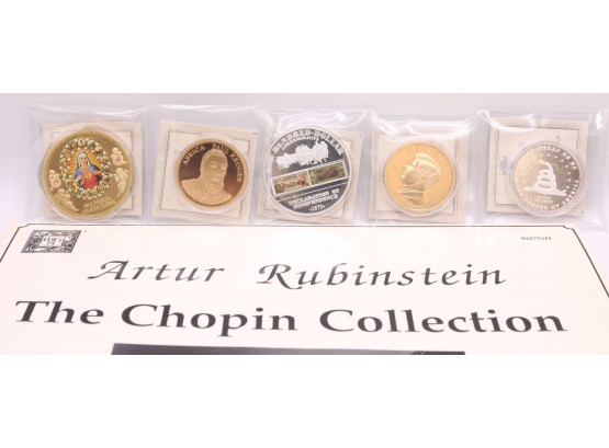 Lot Of 5 Collectible Commemorative Coins W/ Certificates Of Authenticity - See Description For More Info