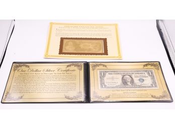 1957 One Dollar Silver Certificate & 1890 $1000 Treasury Note