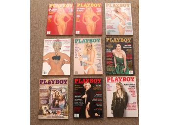 Lot Of 9 Adult Magazines - 1980s & 1990s