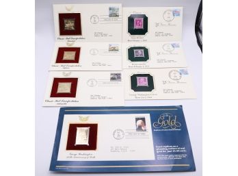22KT Gold Replica Of United States Stamps (4) - First Day Of Issue - Famous American Stamps (3) First Day Issu