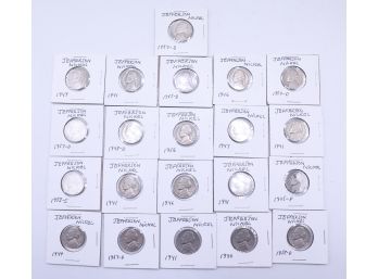 Lot Of 21 Jefferson Nickels - All Coins Are Dated Before 1964 - All Coins Dated