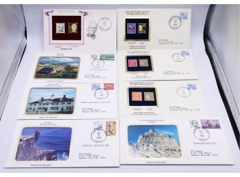 Lot Of 8 Specialty Stamps - 22Kt Gold Replica From 1938 Presidential Series - America The Beautiful