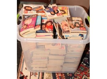 Large Bin Of Assorted Vintage TV Guides - Highly Collectible - Bin Dimensions L24' X W17' X H19'