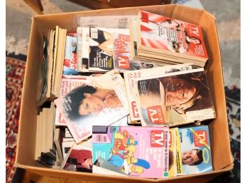 Large Box Of Assorted Vintage TV Guides - Highly Collectible - Box Dimensions L19' X W17' X H14'