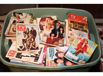 Large Bin Of Assorted Vintage TV Guides - Highly Collectible - Bin Dimensions L22' X W18' X H15'