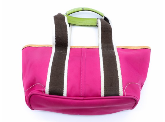 Coach Hampton Mini Toto Shoulder Handbag Purse Pink Green - No. B04K 6260 - Used Sold As Is