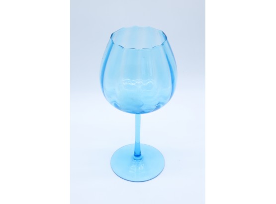 Large Blue Glass Decorative Wine Glass