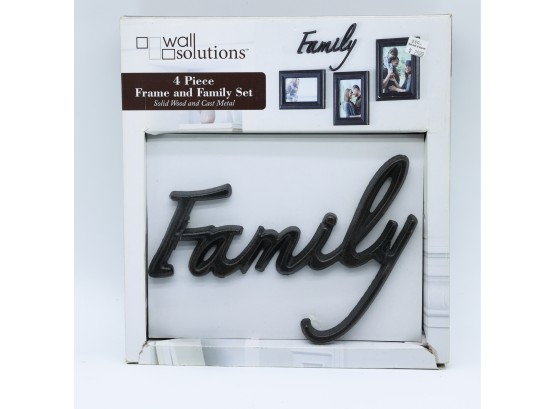 Wall Solutions - Solid Wood & Cast Metal - 4 Piece Frame And Family Set