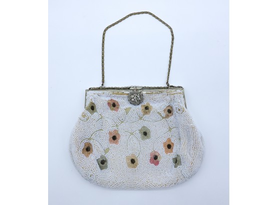 1940s Micro Beaded Evening Bag - Floral Design